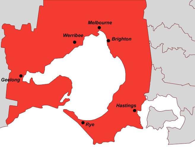 Service locations - Melbourne and Geelong